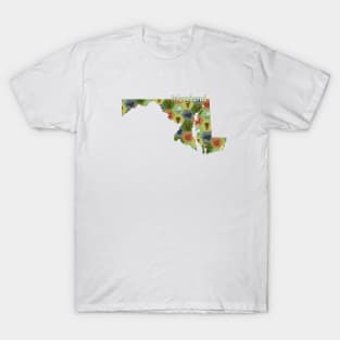 Maryland State Map Board Games T-Shirt